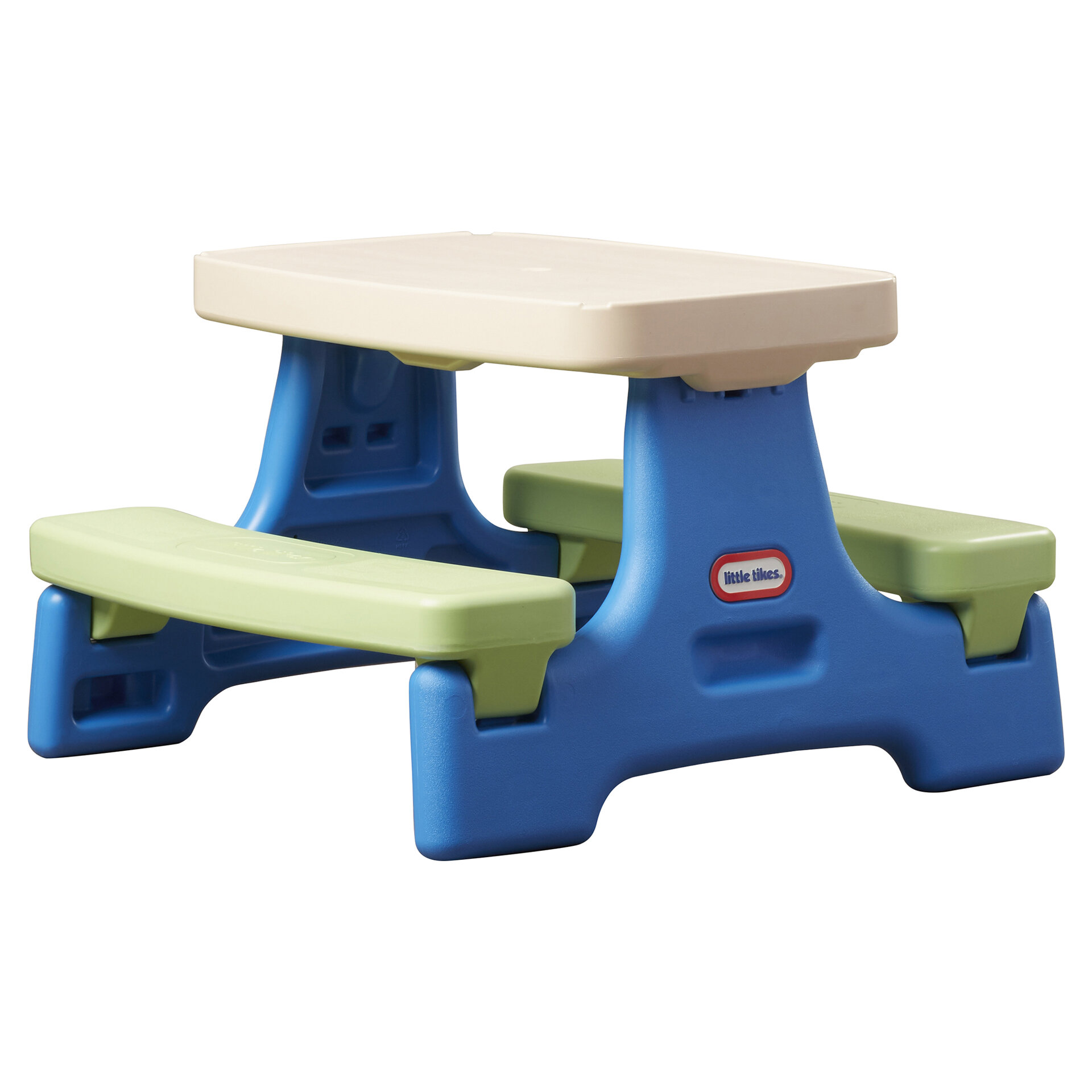 little tikes red table and blue chairs